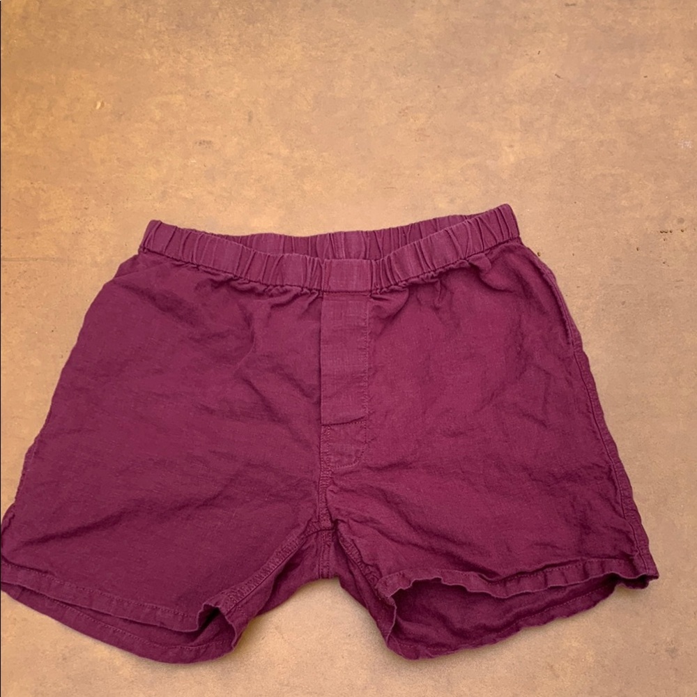 Linoto Malbec Boxer Linen Unisex Shorts Size XS